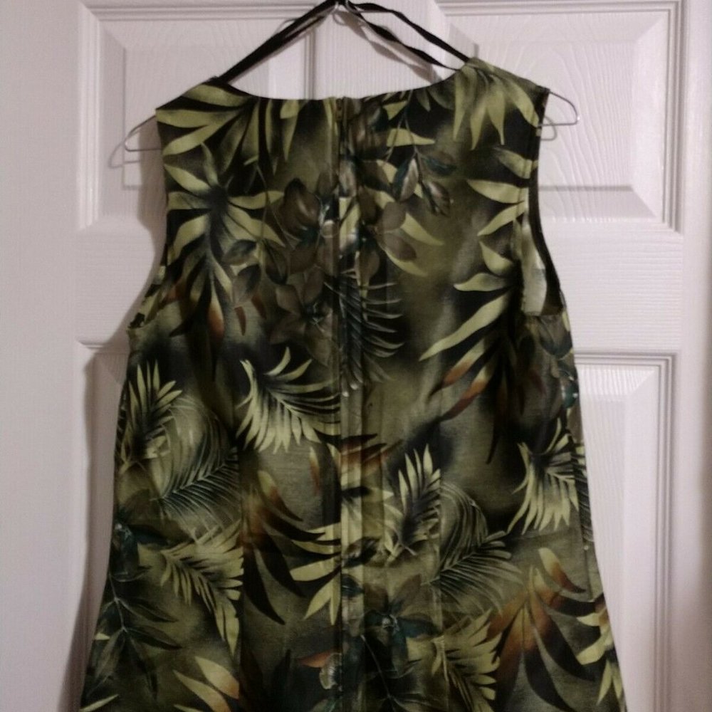 🪴🌿🌱 Scarlett Women's Dress Green on Black with a hint of Brown Size 12 - Picture 7 of 12